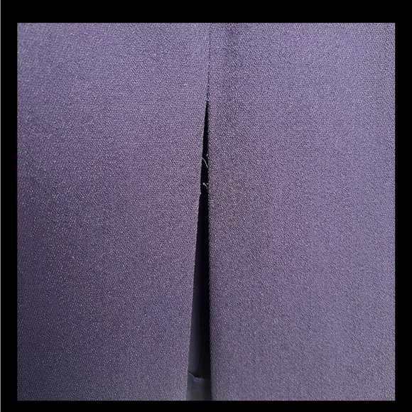 VTG Claude Montana Purple Pencil Skirt SZ 42/M Faux Leather Trim Classic Retro - Picture 5 of 10